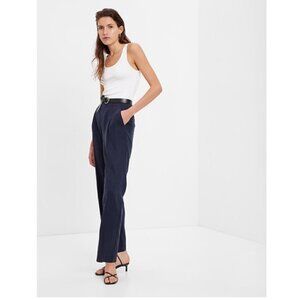 GAP SoftSuit High Rise Wide Leg Tencel Pants Navy Blue Size 14 RT$90 #404698 NEW